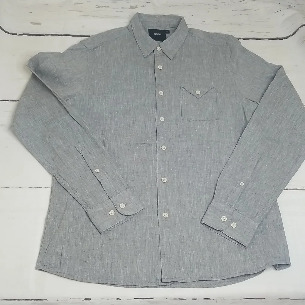 asos Button Down Long Sleeve Shirt - Picture 3 of 11